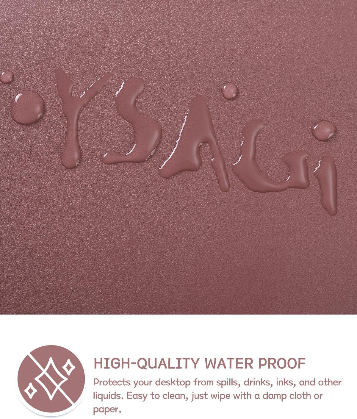Large Non-Slip Leather Desk Pad - Waterproof Laptop and Keyboard Mat, Table Protector Blotter, Ideal for Office, Home, and Decor (Dark Pink, 35.4" x 17")
